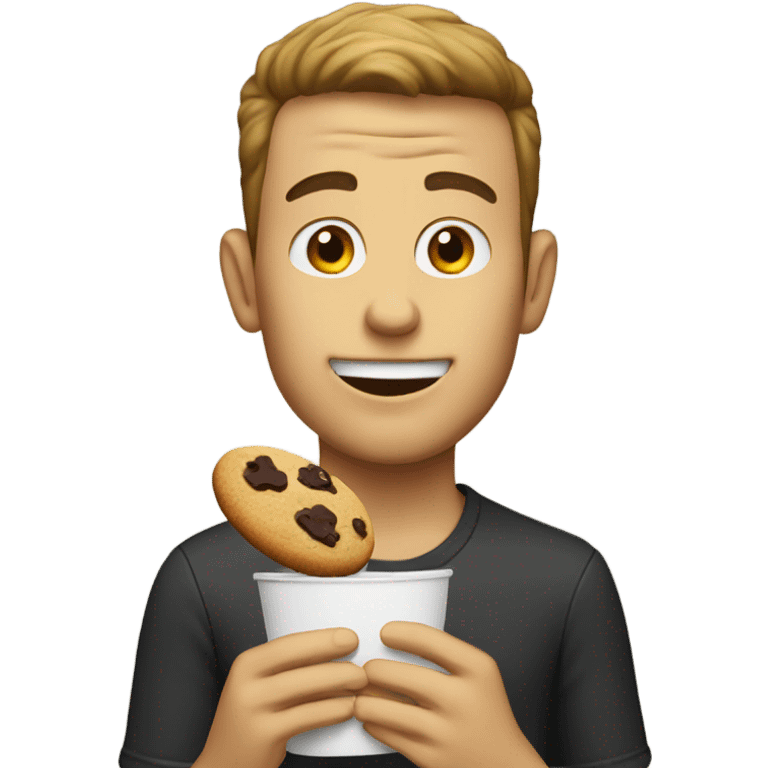 Guy eating cookie  emoji