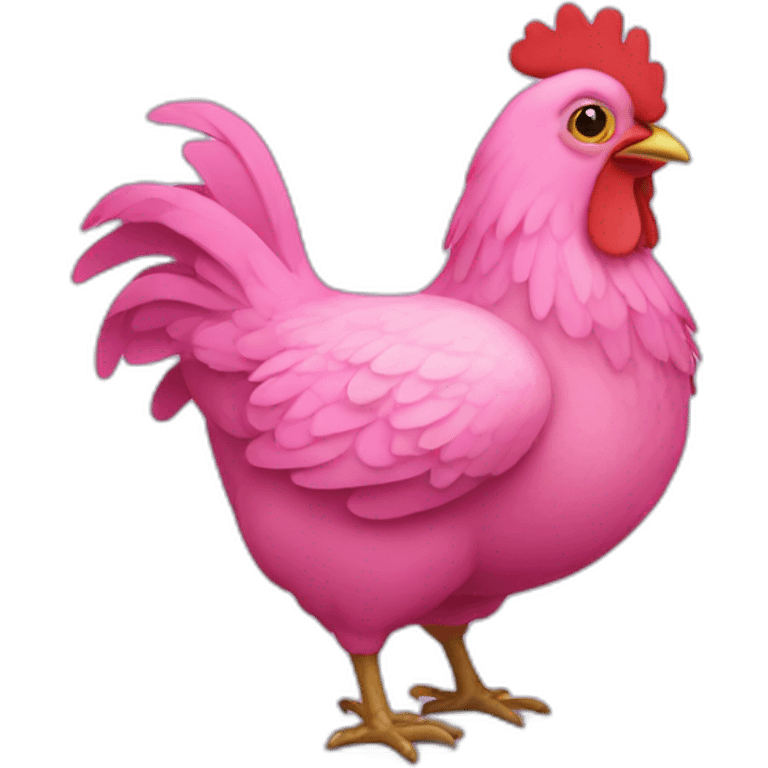 Pink chicken emoji