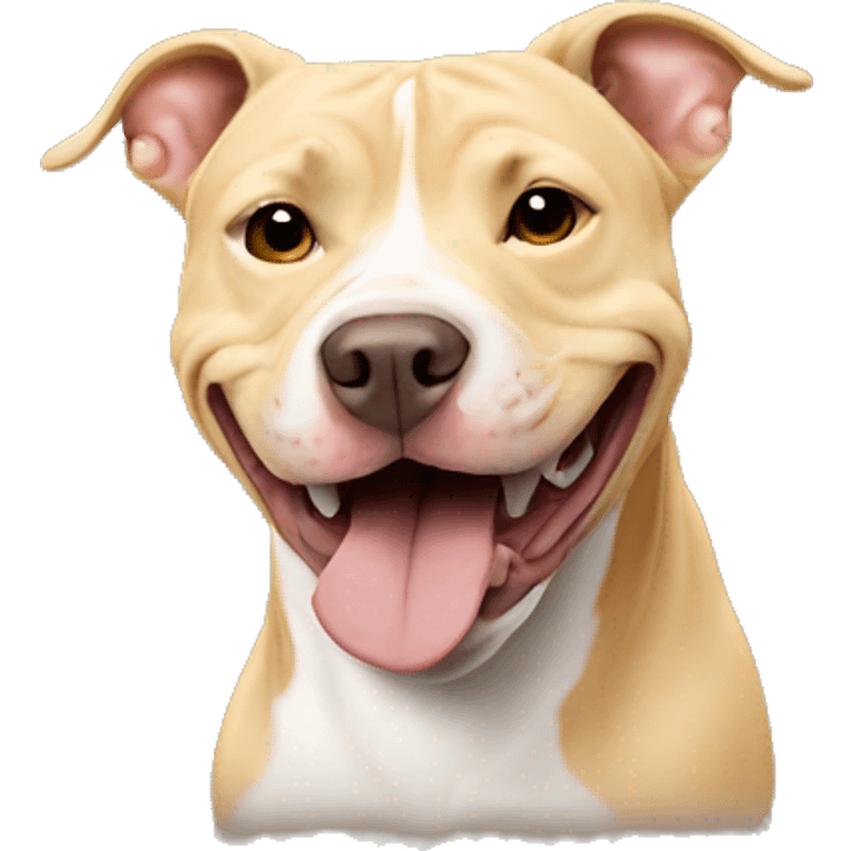 Blonde pitbull smiling emoji