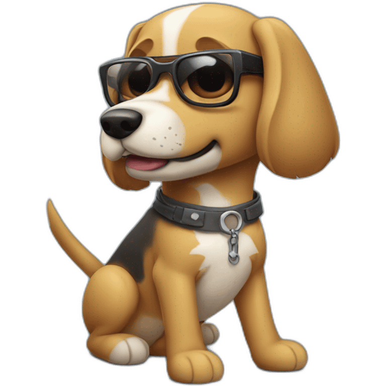 perro con gafas y una espada emoji