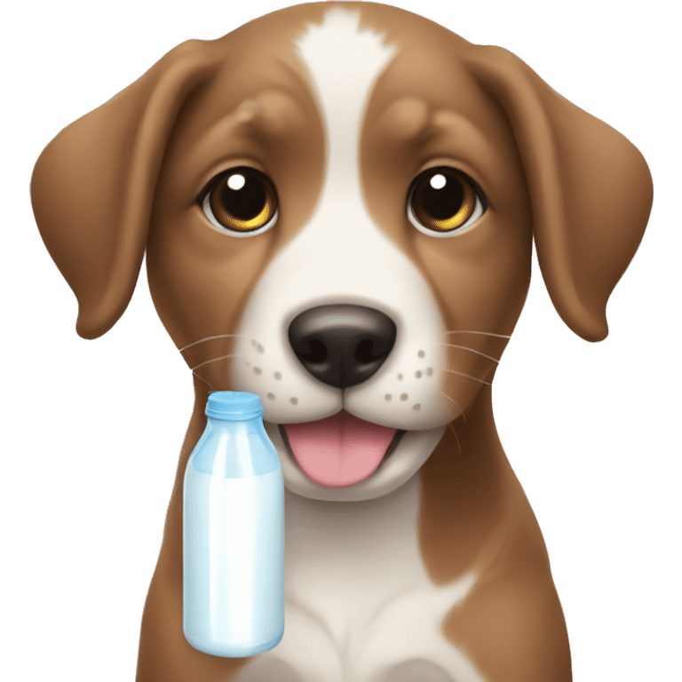 puppy with a milk bottle emoji