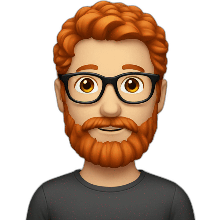 red head beard men with black glasses emoji