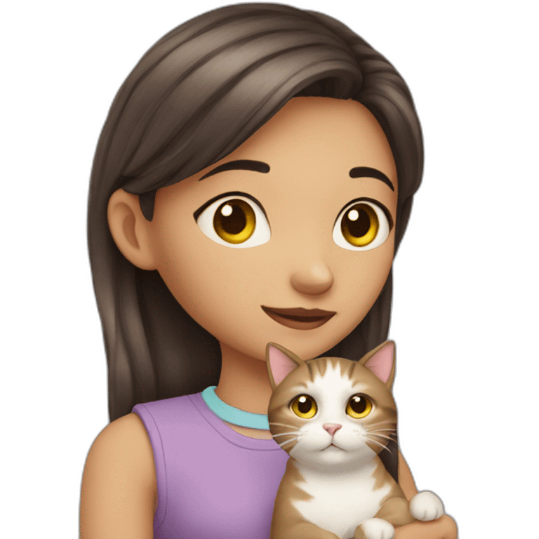 girl with cat emoji