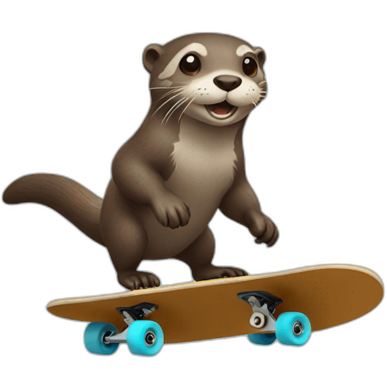 Otter skateboarding emoji