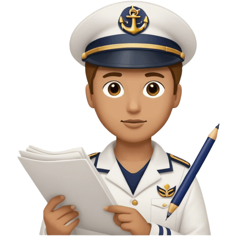 white helmet sailor with ben and paper emoji