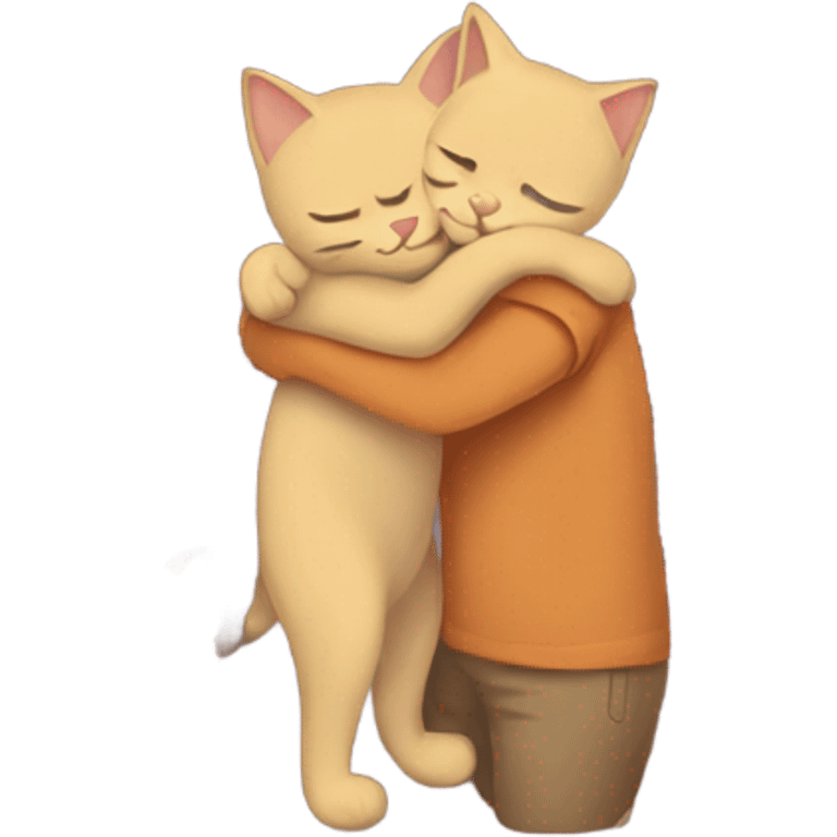 Cat hugging human emoji