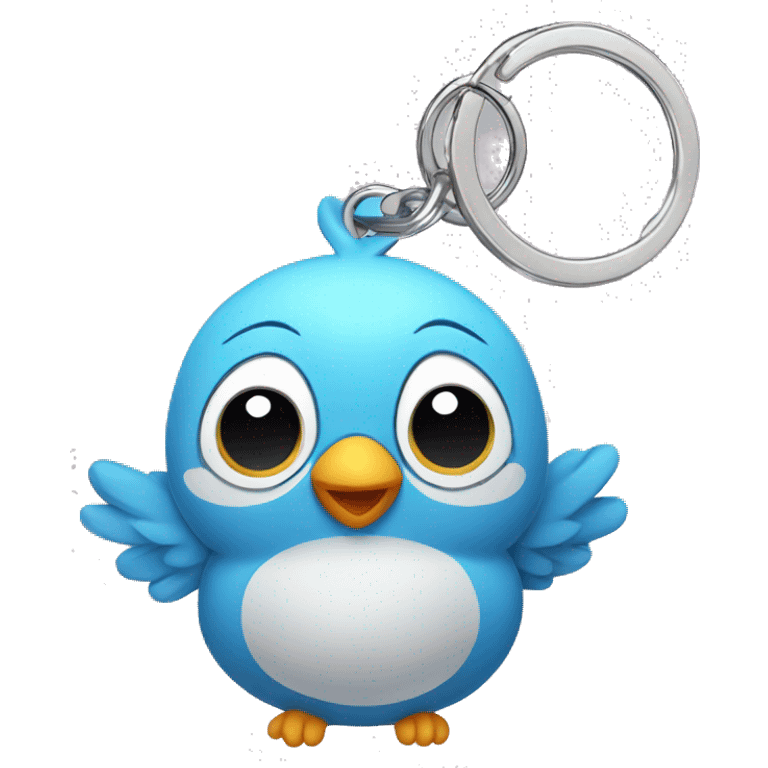 a keychain of a cute baby bird emoji