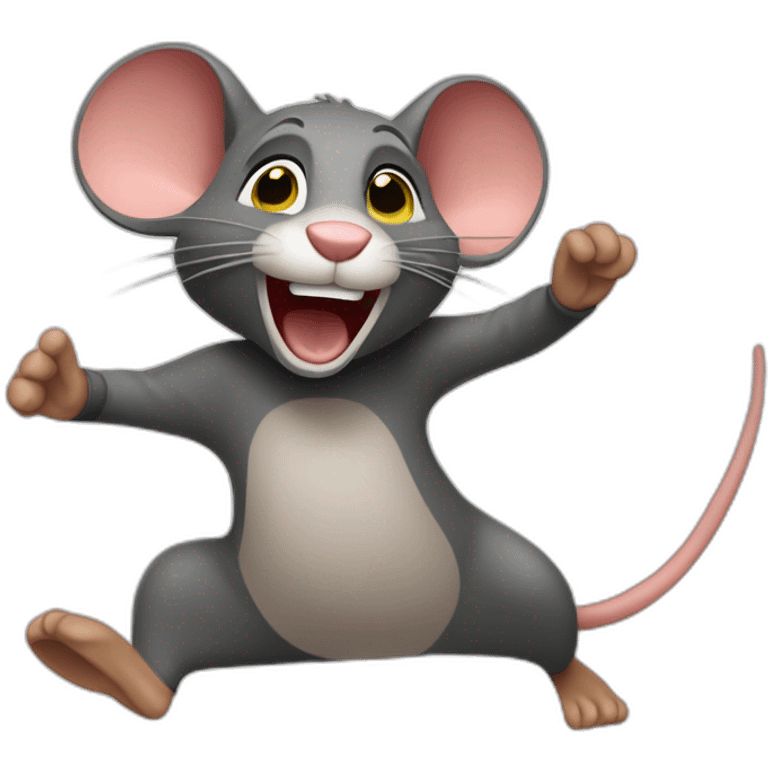 Ratón jerry bailando emoji