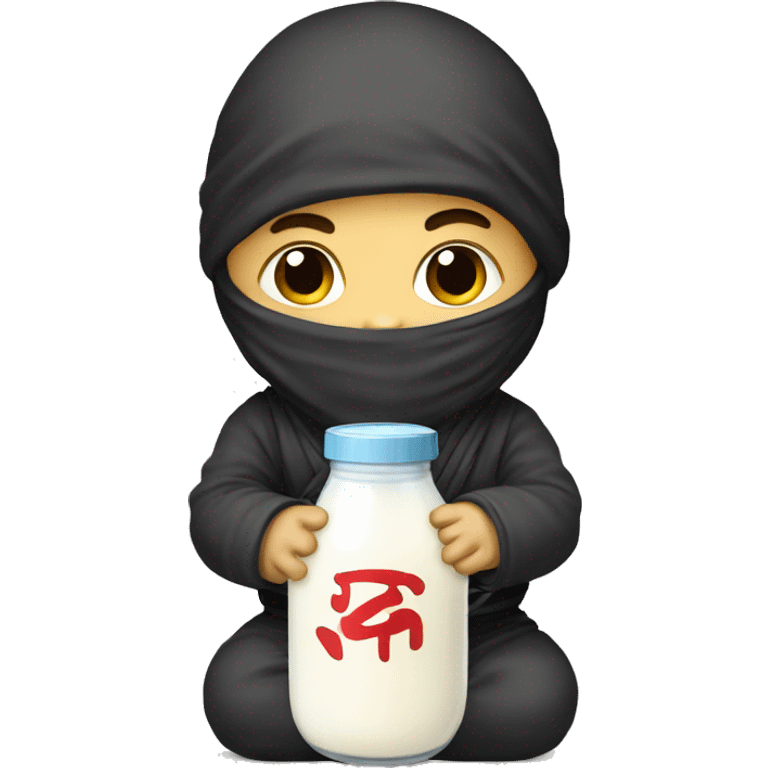 baby ninja with milk bottle  emoji