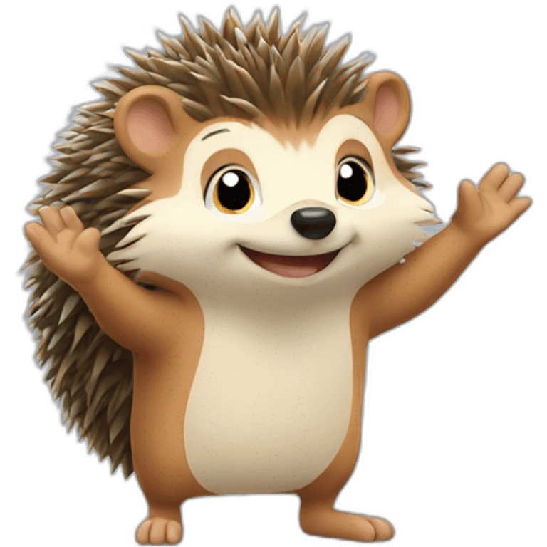 hedgehog waving emoji