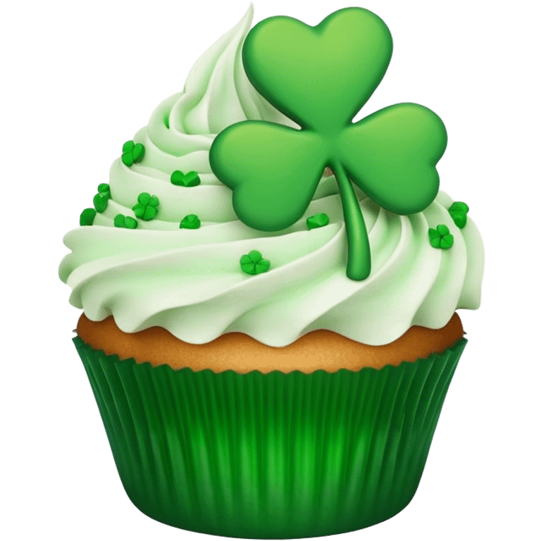 green st. patrick's day cupcake emoji