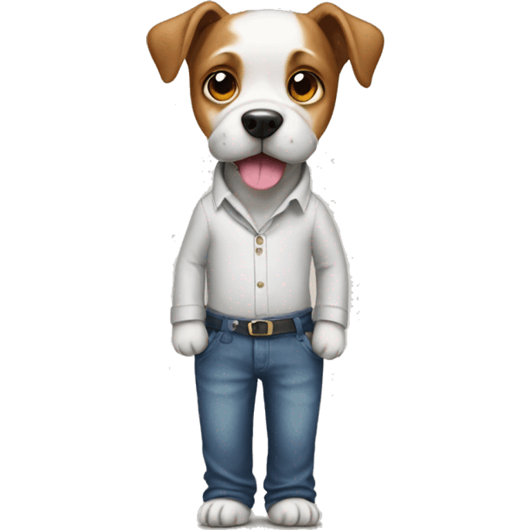 Dog wearing pants emoji