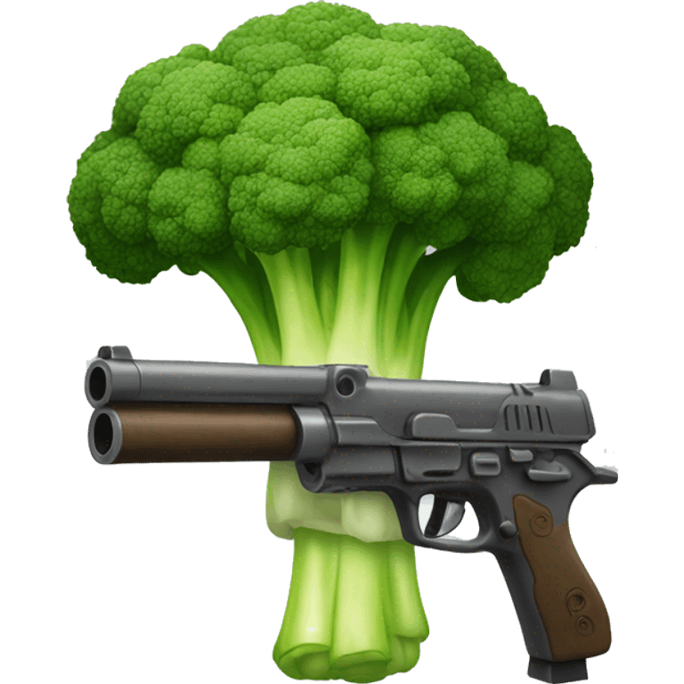 brocoli with a gun emoji