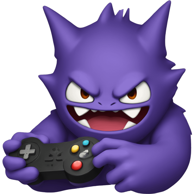 Gengar chibli, playing video games  emoji