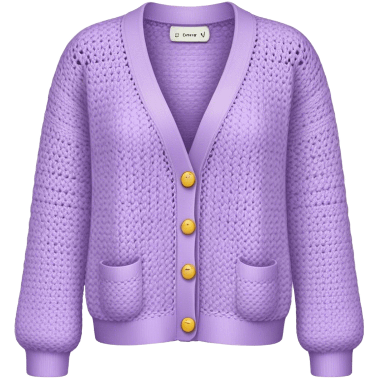 pastel purple crocheted cardigan emoji