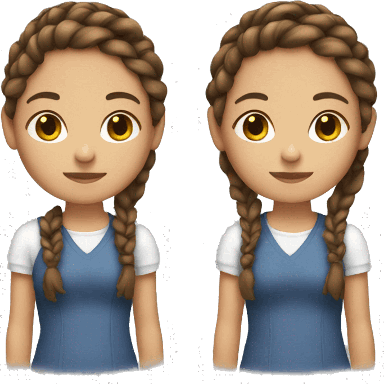 Brown hair girl with a side braid emoji