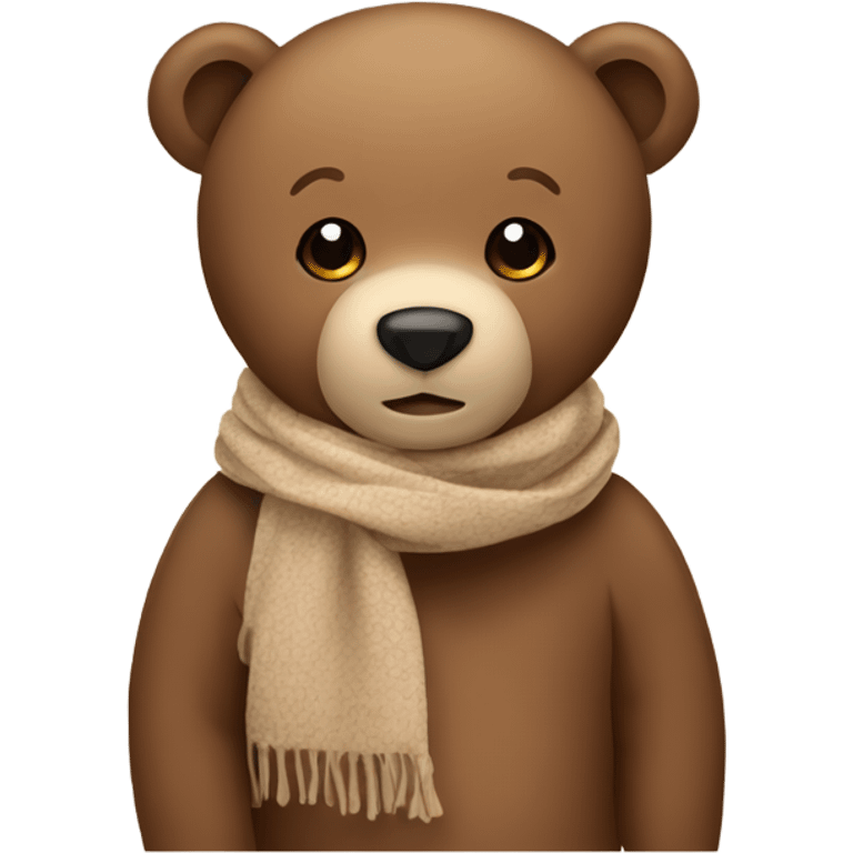 cute brown bear with a baige scarf emoji