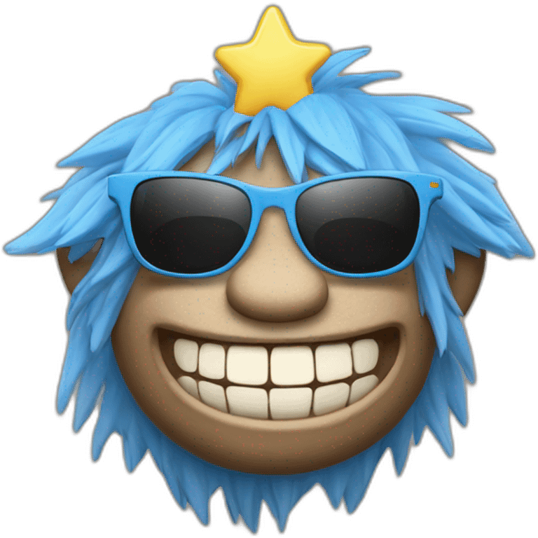 Veneer troll 3, smile face with star sun glasses emoji