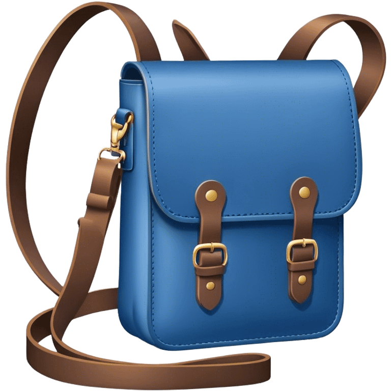 blue leather messager bag emoji