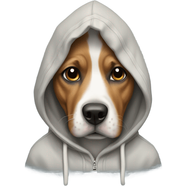 Dog wearing hoodie emoji