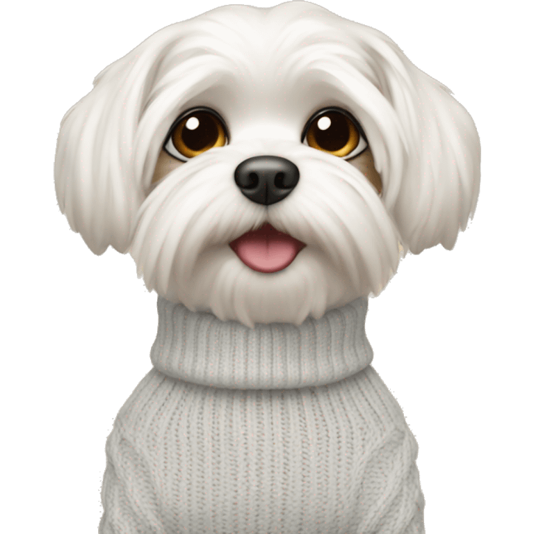 Maltese in a turtleneck sweater  emoji