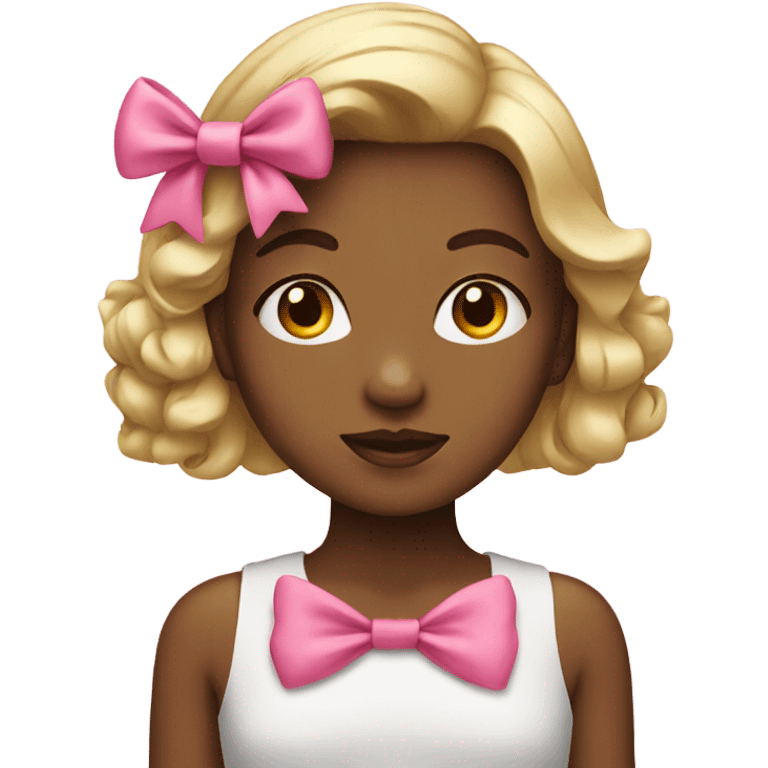 Girl with pink bow emoji