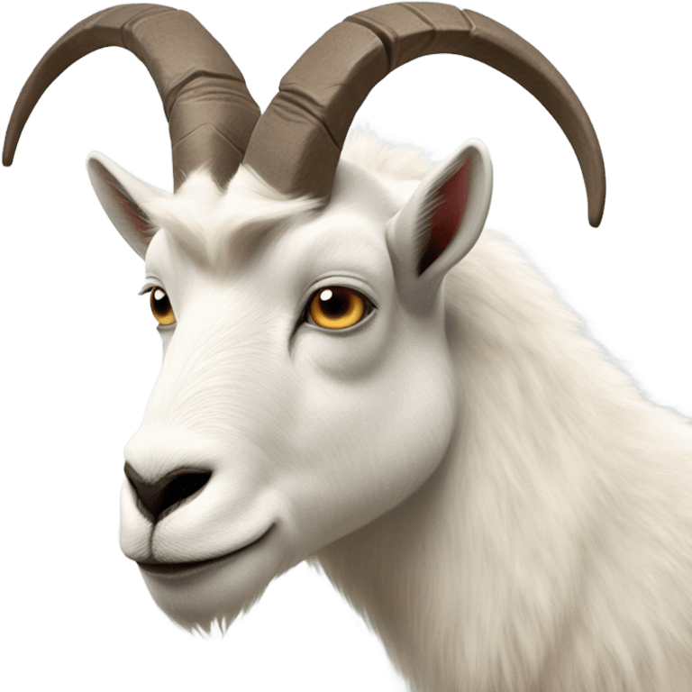 Realistic mountain goat portrait emoji