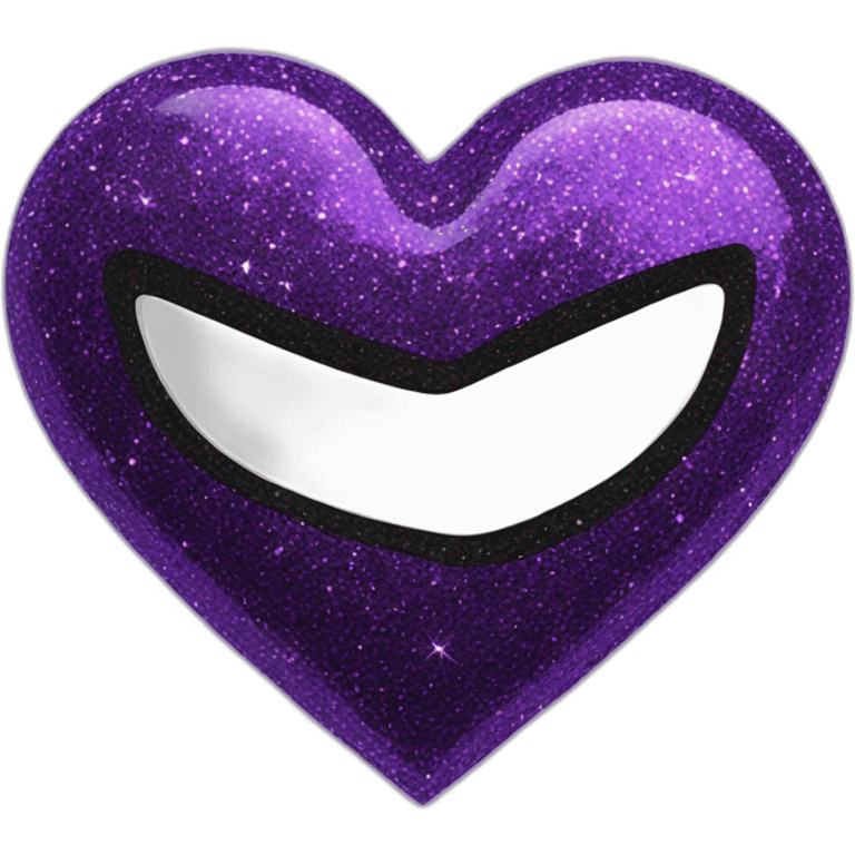 Purple and black glitter heart emoji