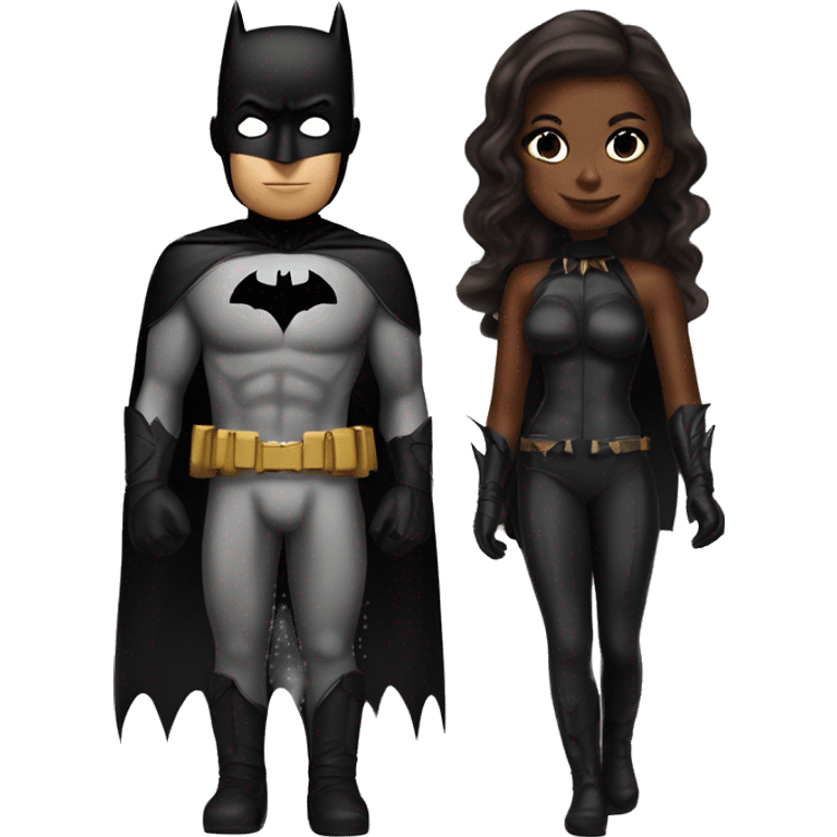 Batman and catwoman brown skin  emoji