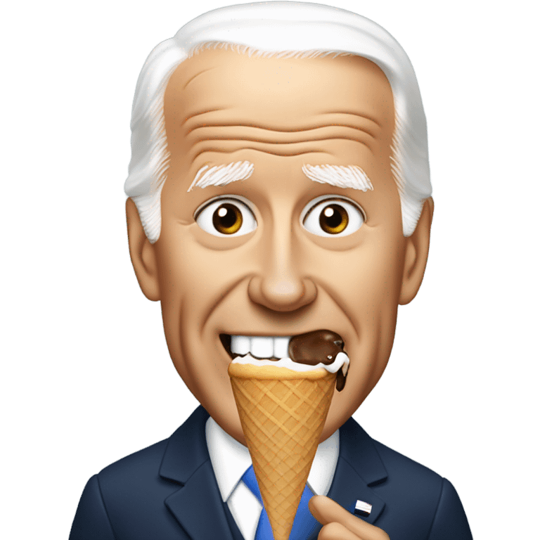 Joe Biden eating ice cream cone emoji