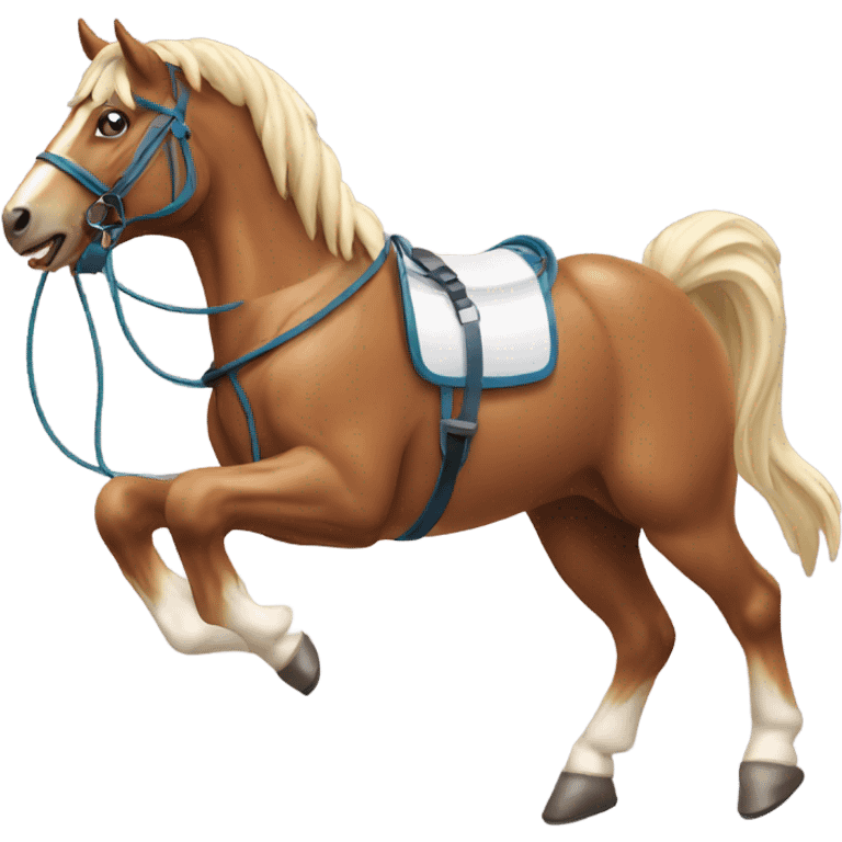 A horse skipping rope emoji