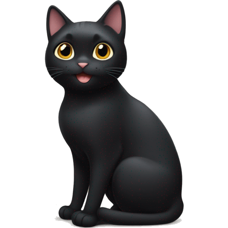 happy black cat jiji  emoji