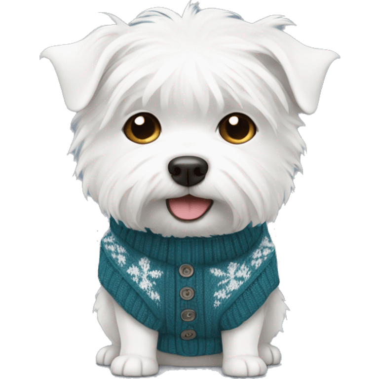 Vest highland white dog with sweater  emoji