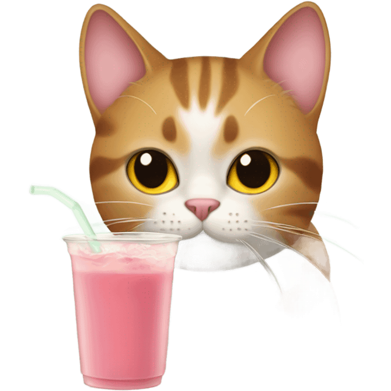 Cat drinking boba tea emoji