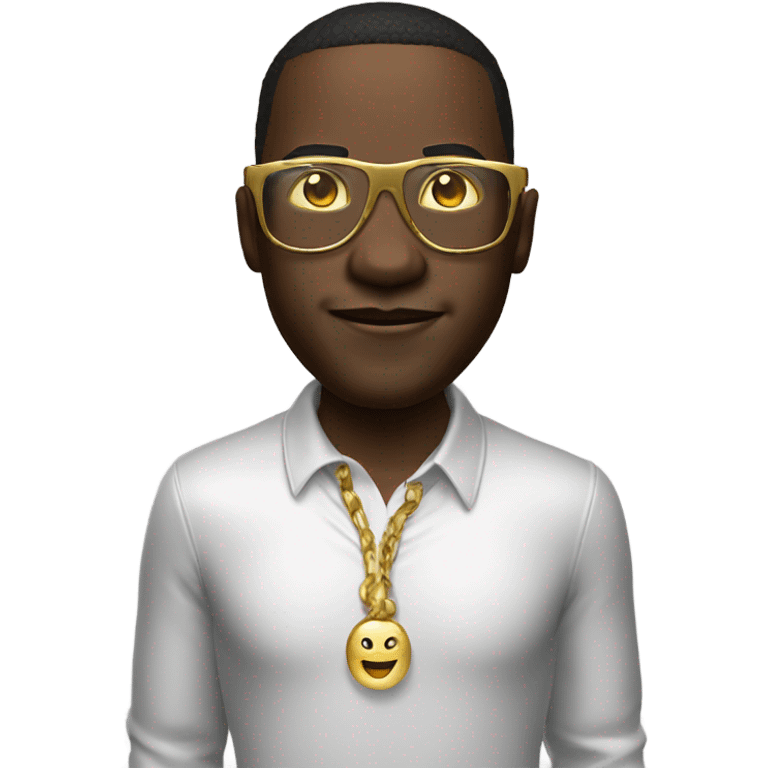 3d realistic full body yung man gold glasses  emoji