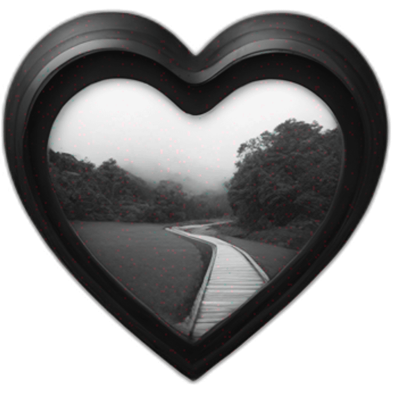 Black-and-white-photography-heart emoji