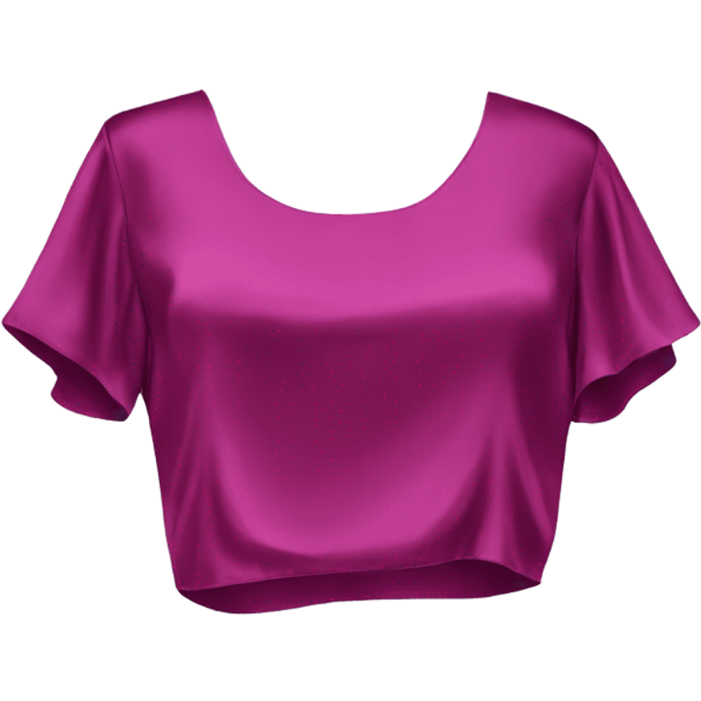 Realistic magenta cut out silk crop top blouse. emoji