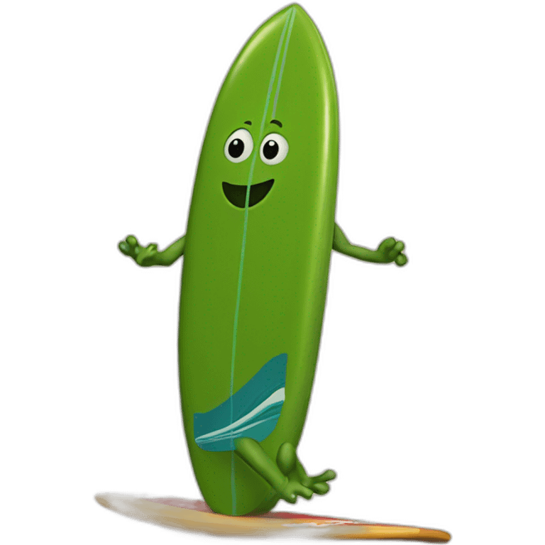 surfing pickle emoji