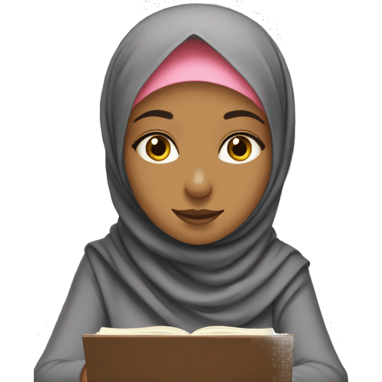 Hijabi girl studying  emoji