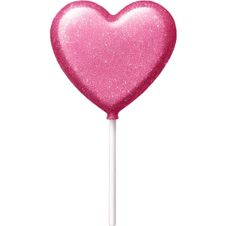 Pink heart shaped lollipop with glitter  emoji