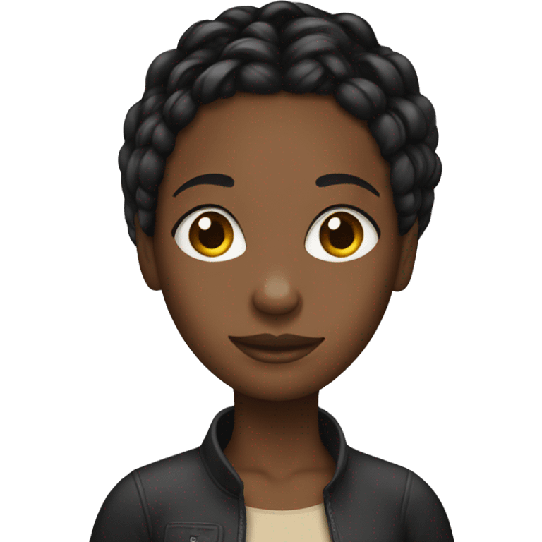 a black girl with braids emoji