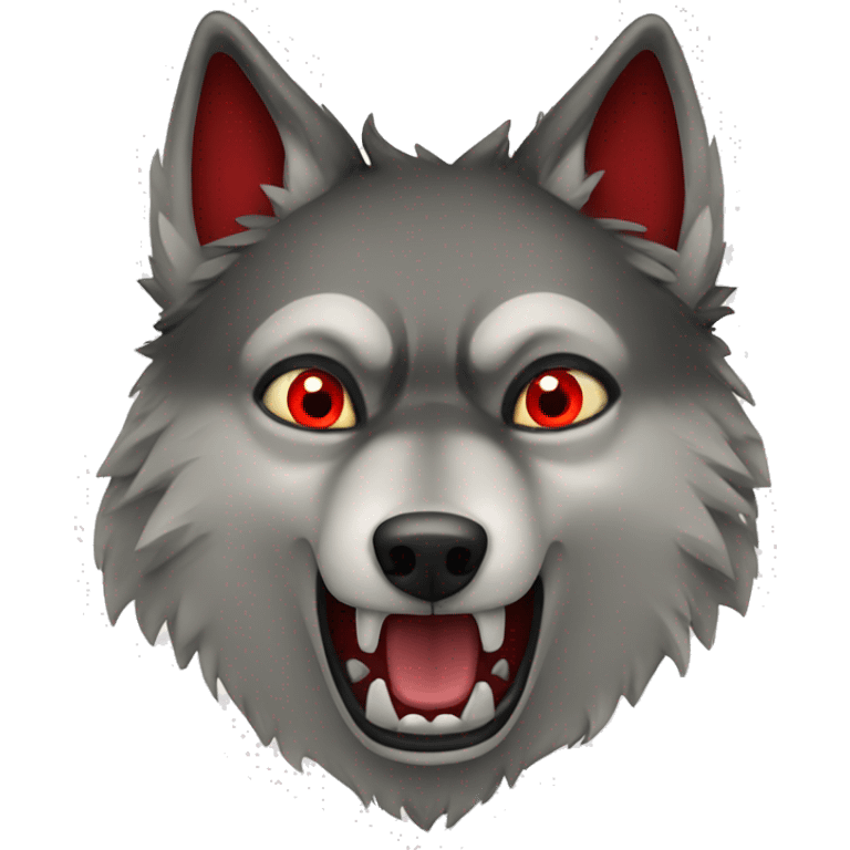 scary wolf with red eyes emoji