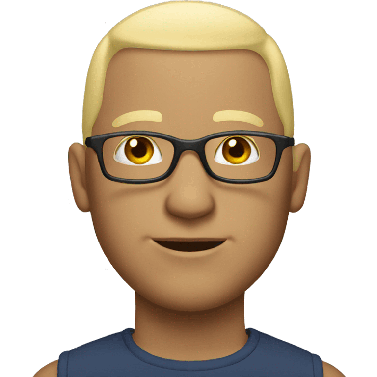 bald man with blond hair and glasses emoji