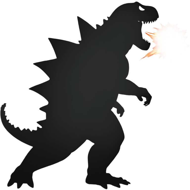 Silhouette of Godzilla shooting his atomic breath  emoji