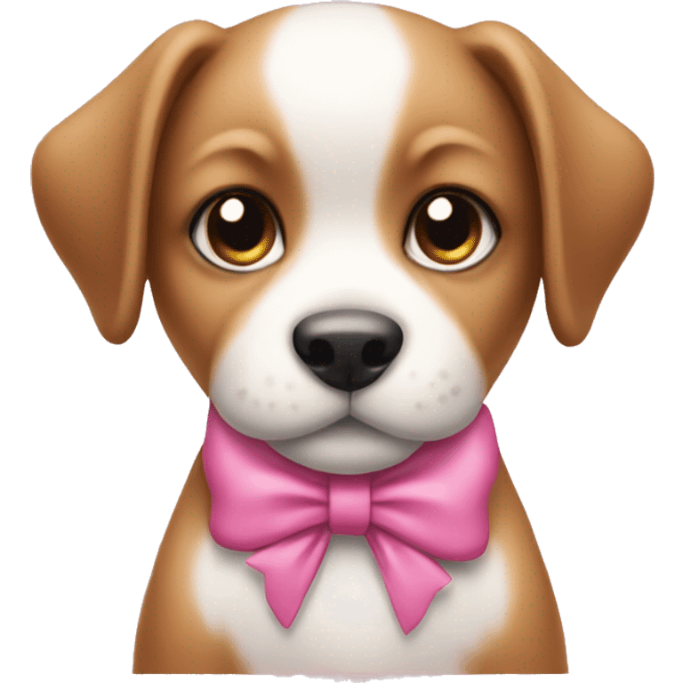 Puppy with pink bow emoji