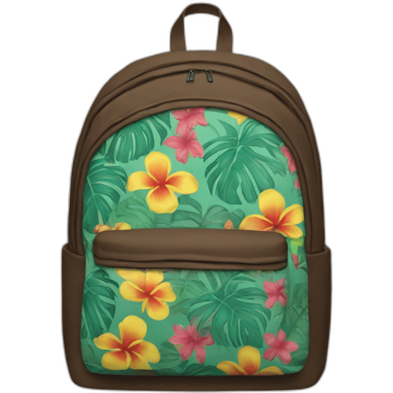 hawaian t-shirt in backpack emoji