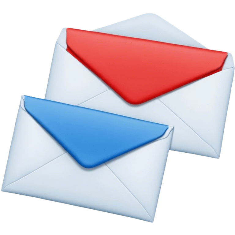 two square separate envelopes red and blue emoji