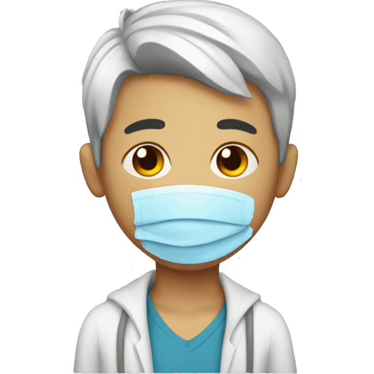 boy sick with flu emoji