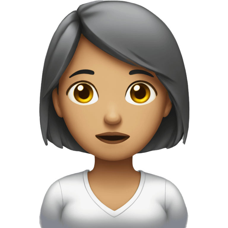 A tired girl in the office emoji