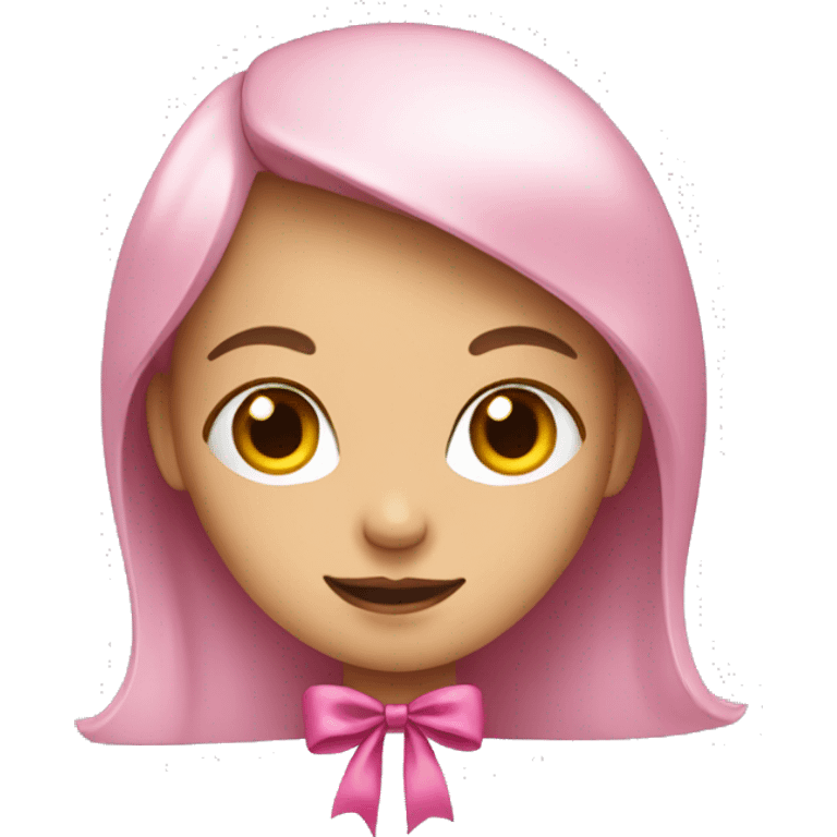 Girl with a pink schleife emoji